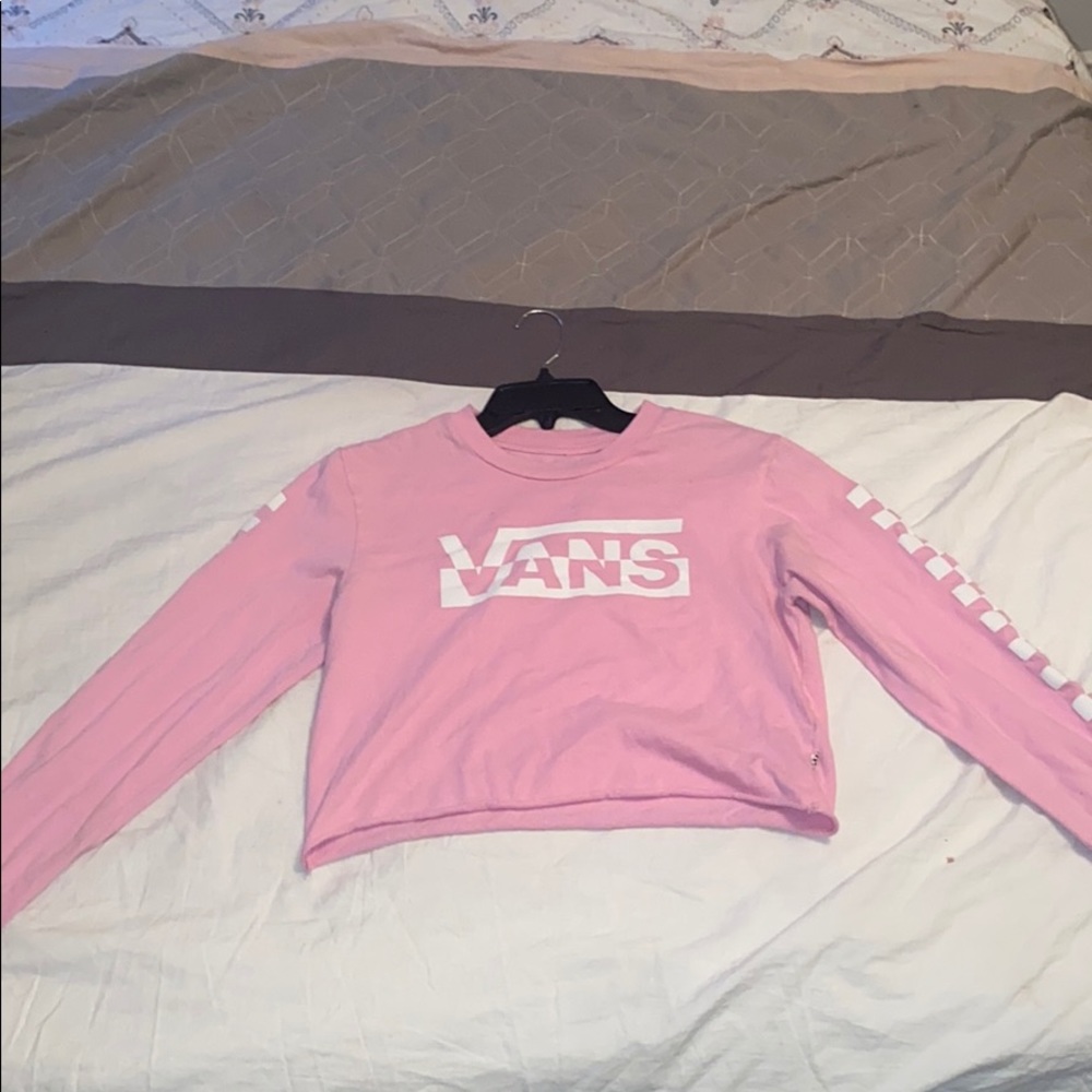 vans long sleep pink crop top